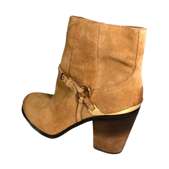 ♡♡ Vince Camuto Ankle Boots Gregger Suede Western Style Block Heel Zip Up - Picture 5 of 12